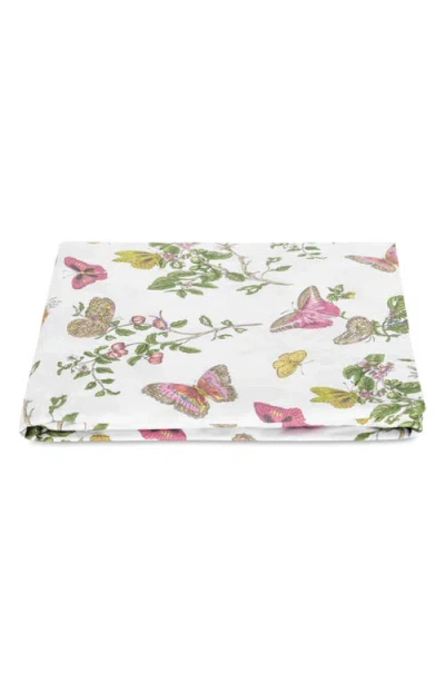 Matouk Baudin Butterfly 500 Thread Count Cotton Percale Fitted Sheet In Baudin Butterfly Pink