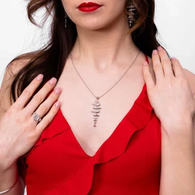 Lucy Quartermaine Shard Pendant 28/32" In Sterling Silver