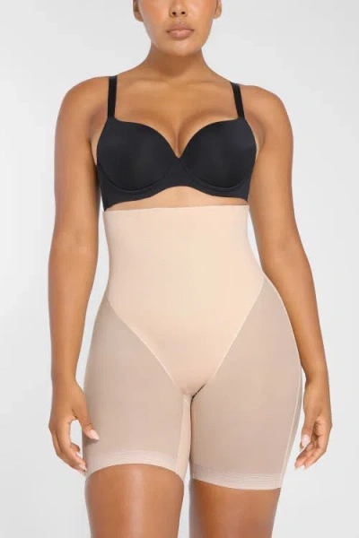 Shapellx Mesh Smooth Butt-lifting Shorts In Sand
