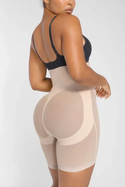 Shapellx Mesh Smooth Butt-lifting Shorts In Sand