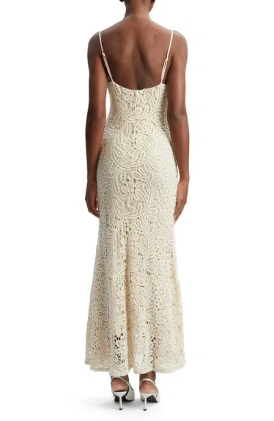 Bardot Adoni Crochet Midi Dress In Lght Beige