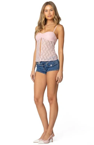 Edikted Bryan Denim Micro Shorts In Blue