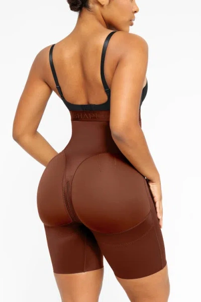 Shapellx Butt-lifting High Waist Shorts In Mocha