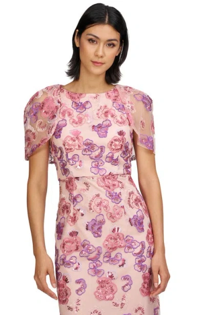 Js Collections Teigen Sequin Column Gown In Pink Multi