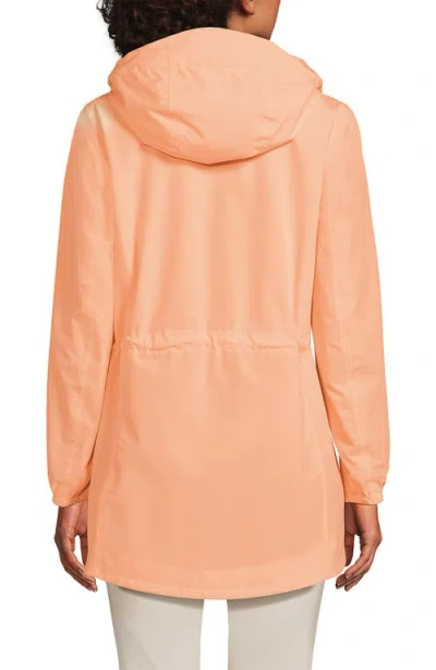Lands' End Squall Packable Waterproof Raincoat In Peach Sorbet