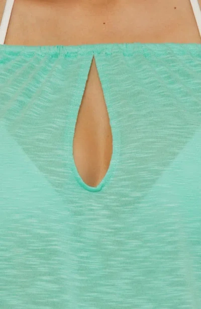 Becca Breezy Basics Off The Shoulder Cover-up Romper In Aqua Sea