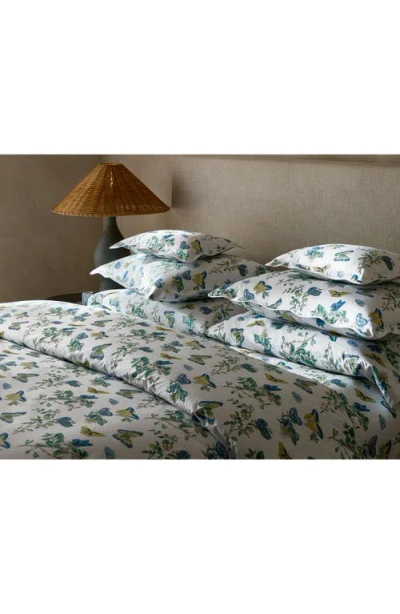 Matouk Baudin Butterfly 500 Thread Count Cotton Percale Sham In Prussian Blue