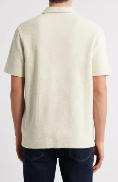Hugo Boss Boss Pye Textured Johnny Collar Polo In Open White