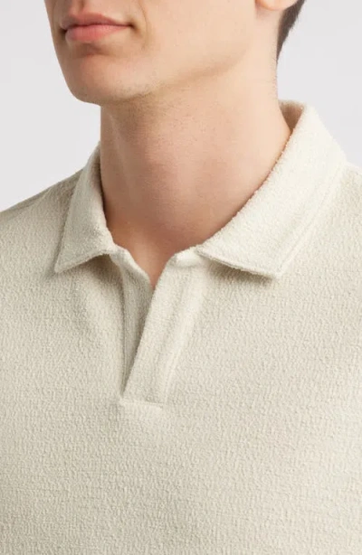 Hugo Boss Boss Pye Textured Johnny Collar Polo In Open White