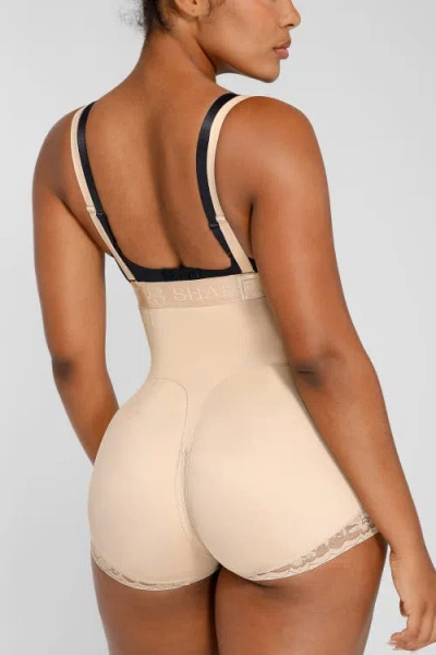 Shapellx Butt-lifting Open Bust Panty In Sand