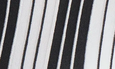 Misook Cap Sleeve Stripe Tunic In Black/white