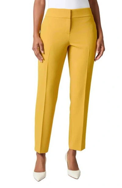 Kasper Women's Stretch-crepe Elastic-back Straight-leg Pants In Butterscotch
