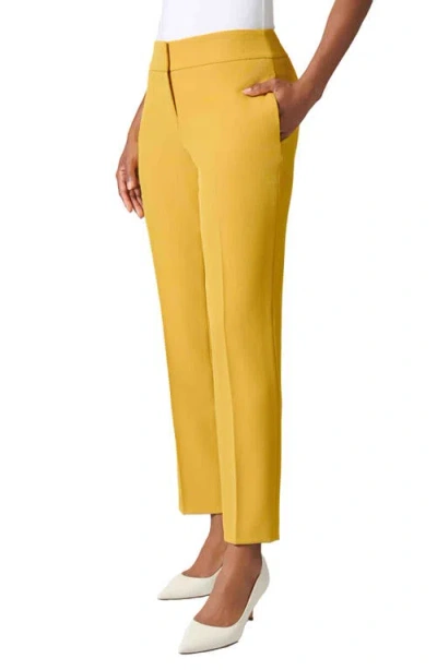 Kasper Women's Stretch-crepe Elastic-back Straight-leg Pants In Butterscotch