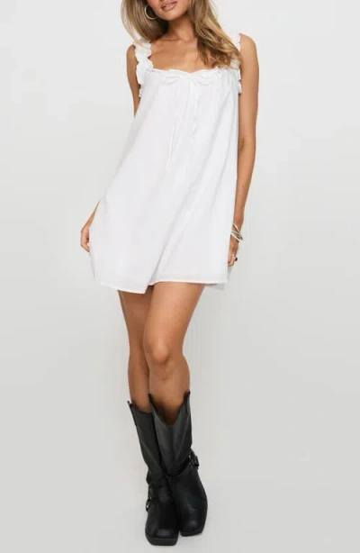 Princess Polly Swing Ruffle Cotton Minidress In White