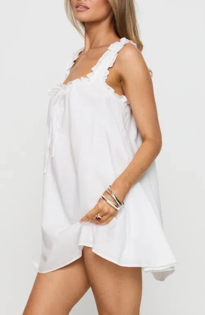 Princess Polly Swing Ruffle Cotton Minidress In White