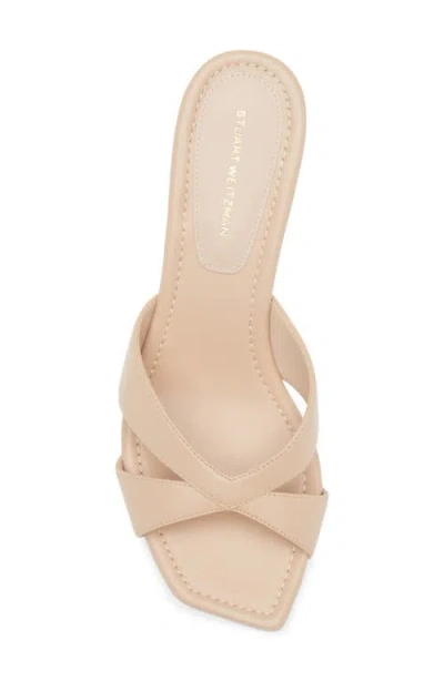 Stuart Weitzman Miami 50 Slide Sandal In Golden Beige