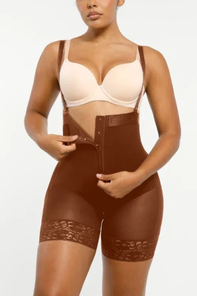Shapellx Firm Tummy Compression Bodysuit Shaper With Butt Lifter In Mocha