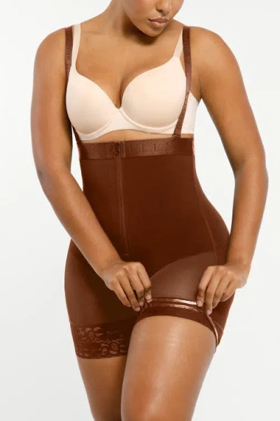 Shapellx Firm Tummy Compression Bodysuit Shaper With Butt Lifter In Mocha