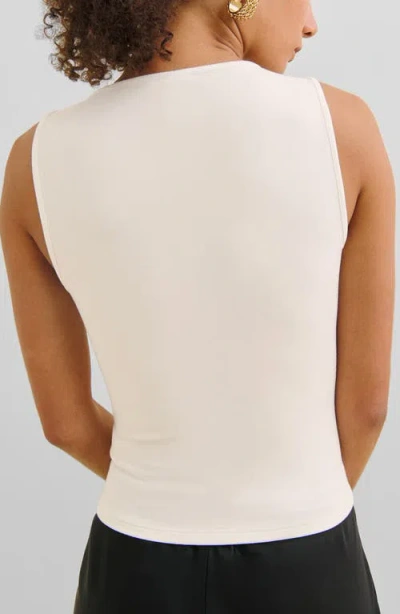 Reformation Womens Fior Di Latte Tefi Knot-front Stretch-cotton Top Xs In White