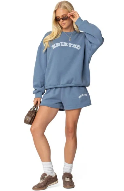 Edikted Sweat Shorts In Blue