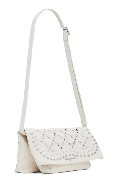 Desigual Cotton Canvas Crossbody Bag In Beige