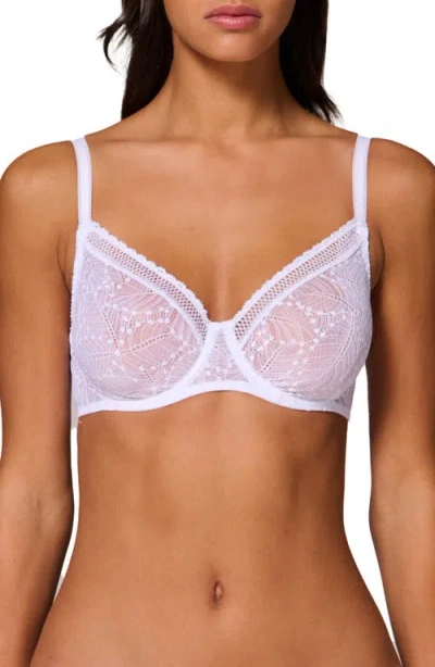 Simone Perele Comete Dotted Lace Sheer Full-coverage Bra In White