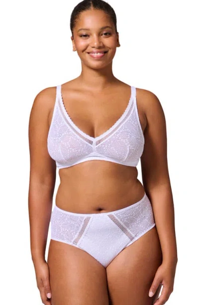 Simone Perele Comete Dotted Lace Sheer Full-coverage Bra In White