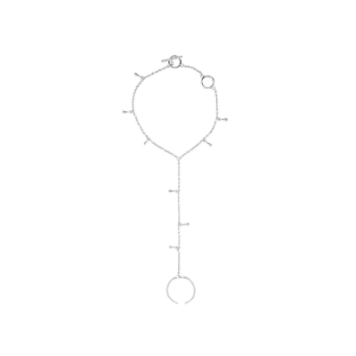 Lucy Quartermaine Multi Drop Hand Chain In Sterling Silver