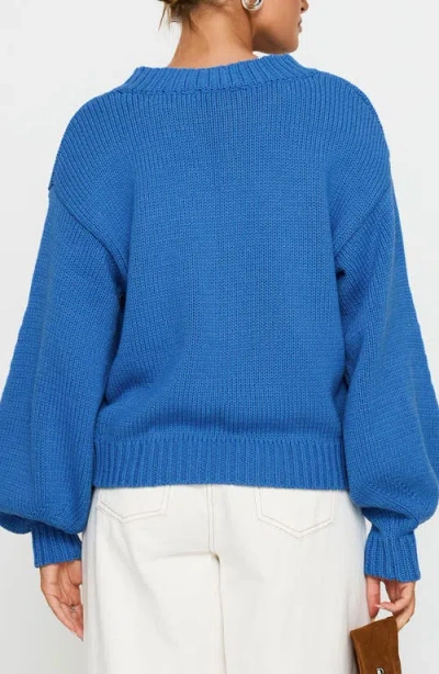 Princess Polly Harmony Oversize Balloon Sleeve Sweater In Blue