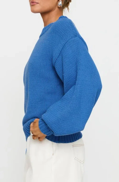 Princess Polly Harmony Oversize Balloon Sleeve Sweater In Blue