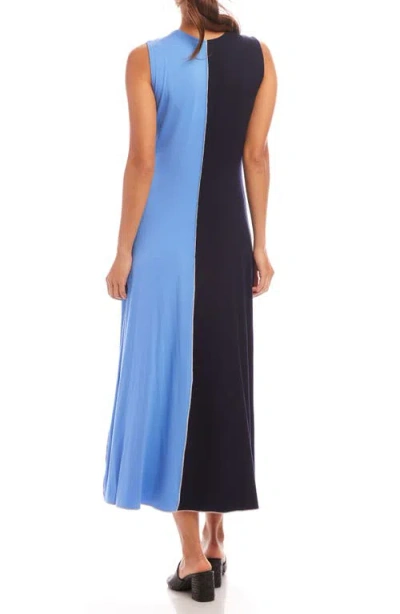 Karen Kane Colorblock Sleeveless Maxi Dress In Blue