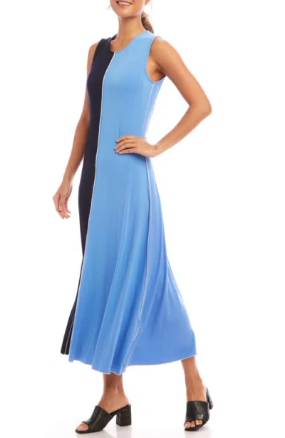 Karen Kane Colorblock Sleeveless Maxi Dress In Blue