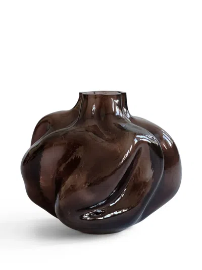 101 Copenhagen Sculptural Glass Vase In Brown