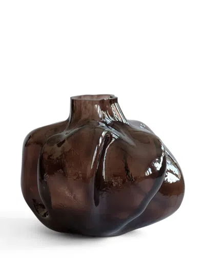 101 Copenhagen Sculptural Glass Vase In Brown