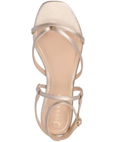 Journee Collection Women's Serissa Strappy Flat Sandals In Champagne