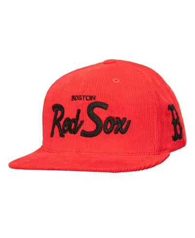 Mitchell & Ness Men's Red Boston Red Sox Corduroy Snapback Hat In Red