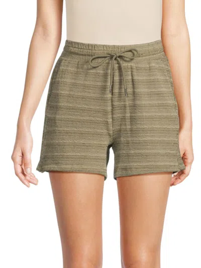 Andrew Marc Heritage Stripe Shorts In Olive Combo