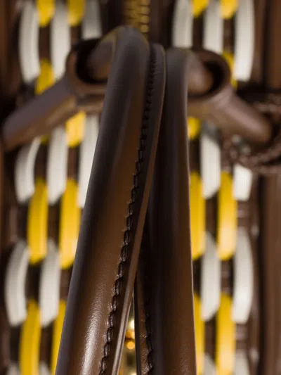 Miu Miu ´beau Woven-effect Tote Bag In Brown