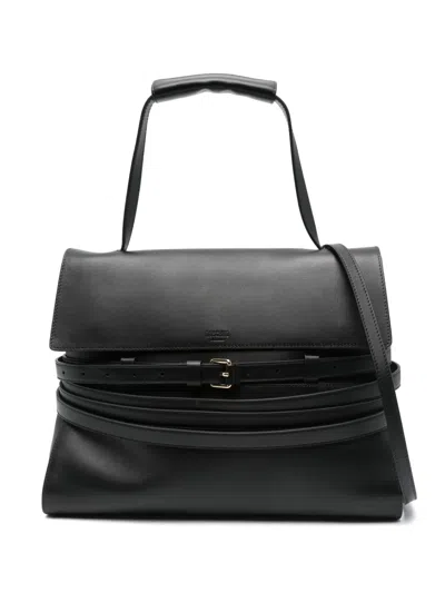 Moschino Tie Me Nappa Leather Tote Bag In Schwarz