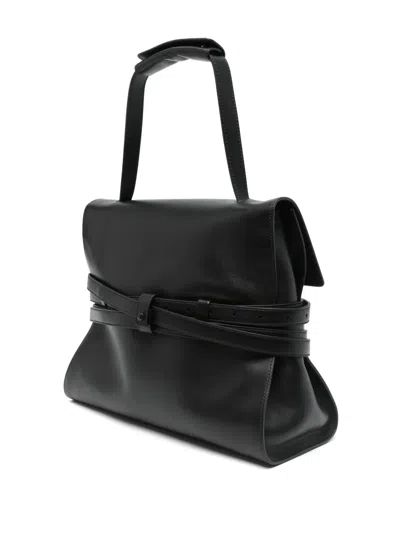 Moschino Tie Me Nappa Leather Tote Bag In Schwarz