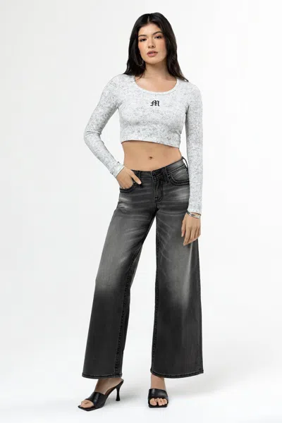 Miss Me Sevryn Wide Leg Jeans In Grey