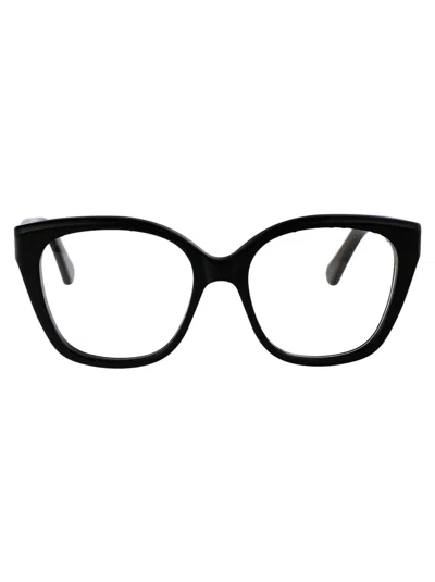Chloé Square-frame Bio Acetate Optical Frames In 001 Black Black Transparent