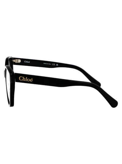 Chloé Square-frame Bio Acetate Optical Frames In 001 Black Black Transparent