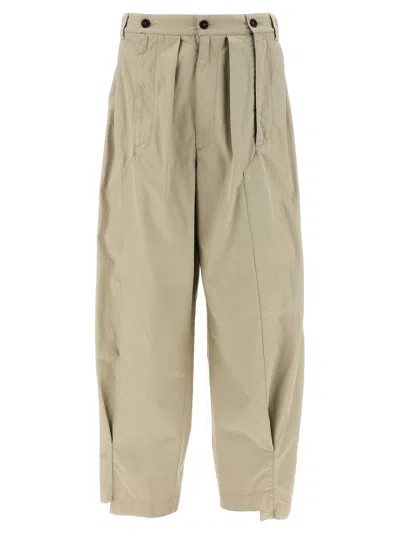 Dsquared2 Tailored Pleated Trousers With Button Detailing In Beige
