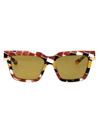 Bottega Veneta Bv1242s Sunglasses In Multicolor-gold-yellow