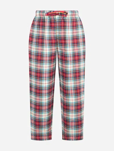 Mc2 Saint Barth Kid Pajama Pants With Tartan Print