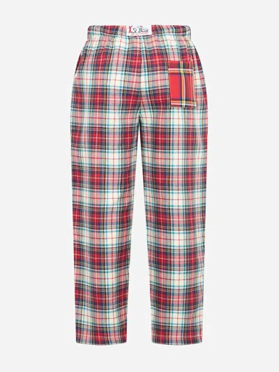 Mc2 Saint Barth Kid Pajama Pants With Tartan Print