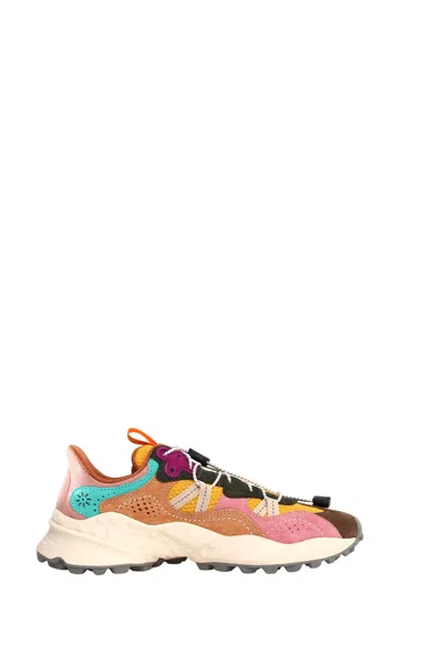 Flower Mountain Dynamic Technical Fabric Sneakers With Multicolored Accents In Multi
