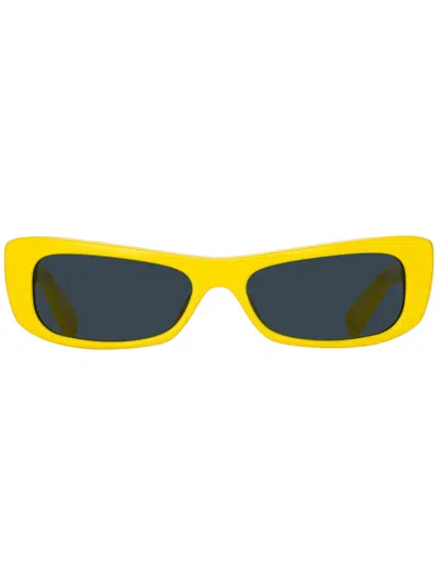 Jacquemus Capri Rectangular Sunglasses In Yellow
