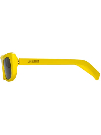 Jacquemus Capri Rectangular Sunglasses In Yellow